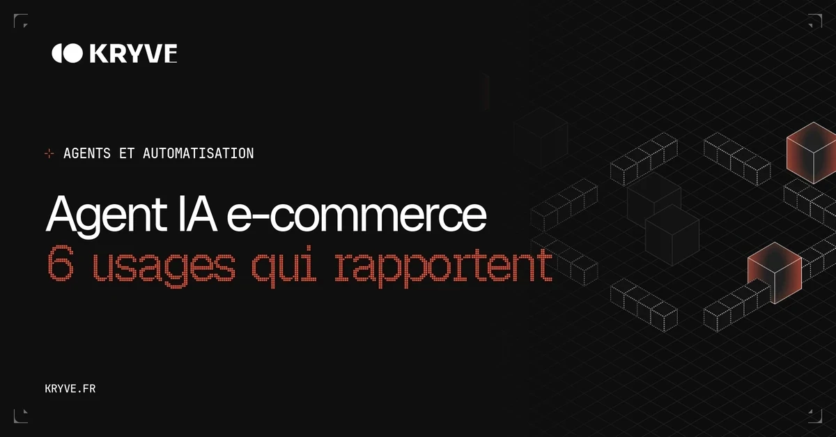 Agent IA pour l'e-commerce, usages et Shopify en 2026 : couverture Kryve, catégorie Agents et automatisation