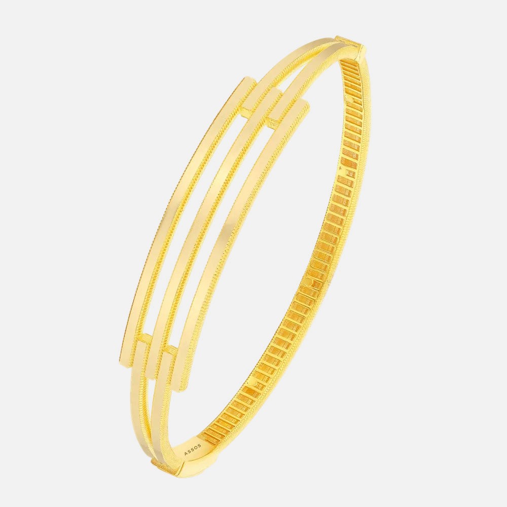 Assos Pırlanta 14 Ayar Altın Kaburga Kelepçe Bilezik 9.50 Gram