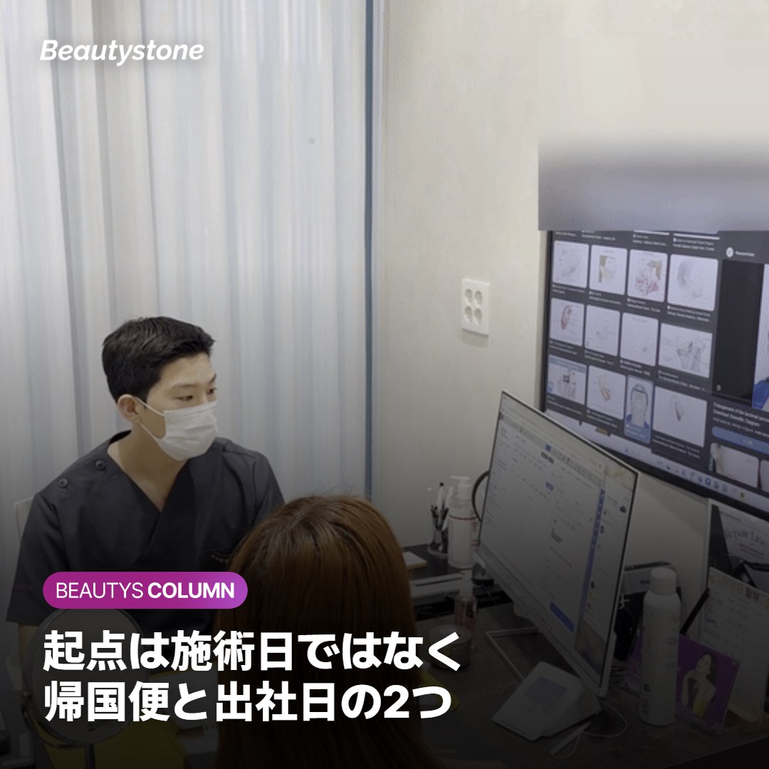 帰国便と出社日から施術日を逆算する渡韓スケジュールのイメージ