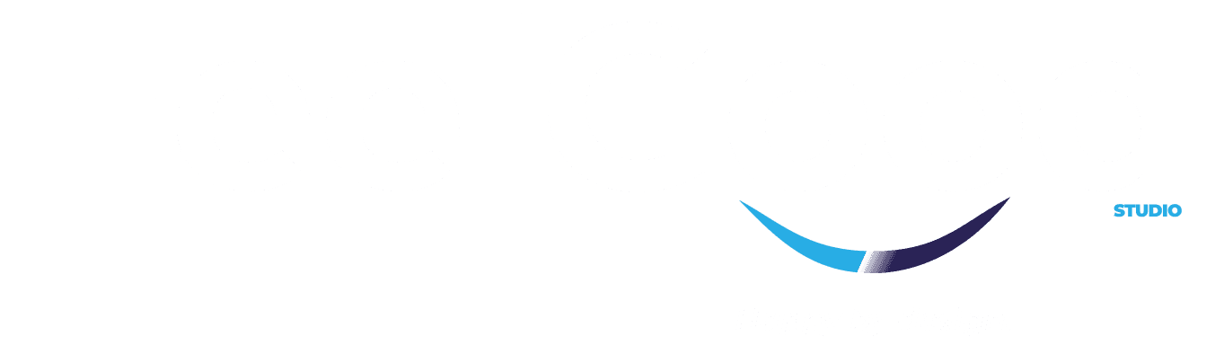 A smooth, curved line in gradient shades of orange against a black background, resembling a subtle smile.