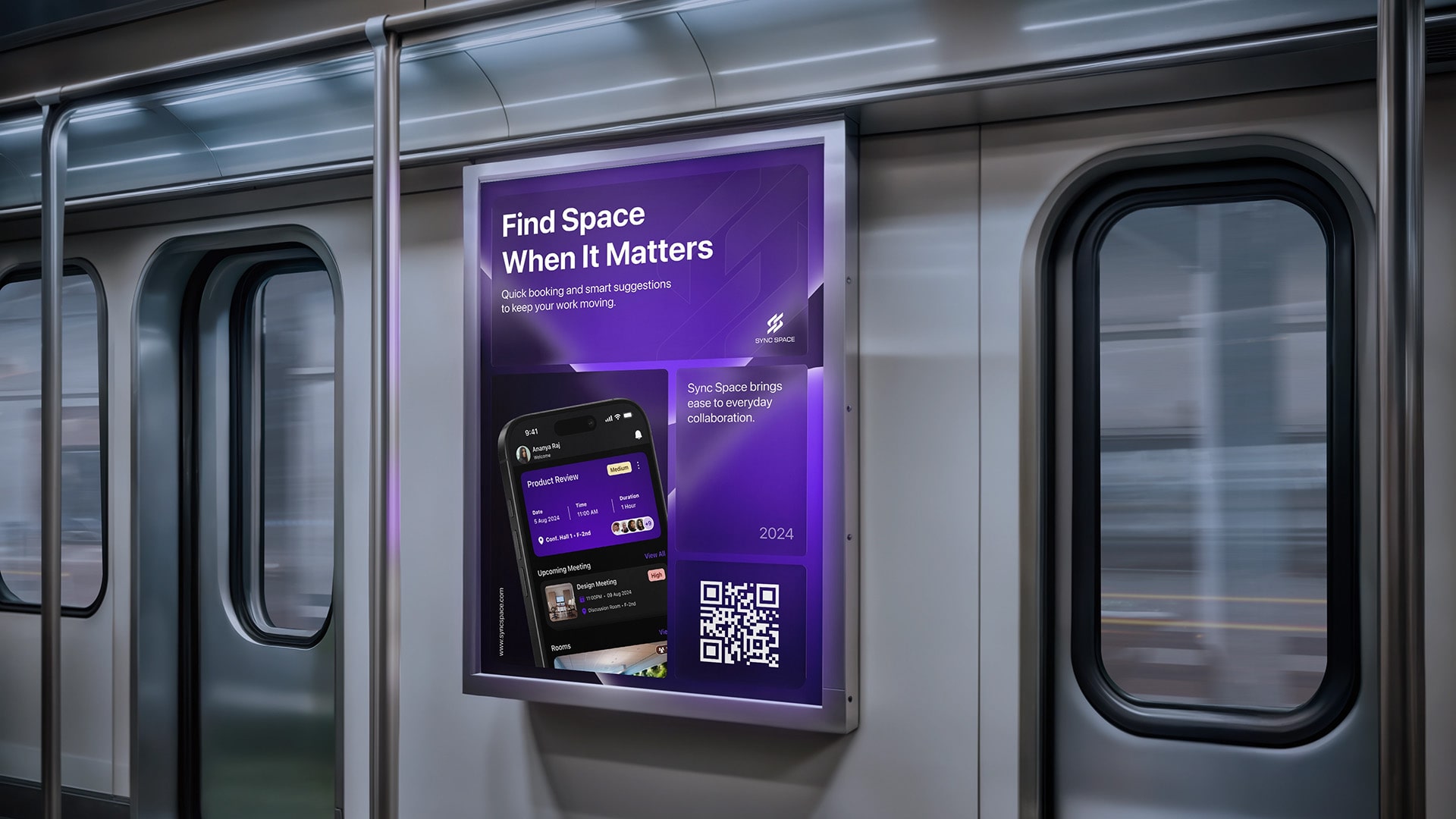 branding inside train sync space