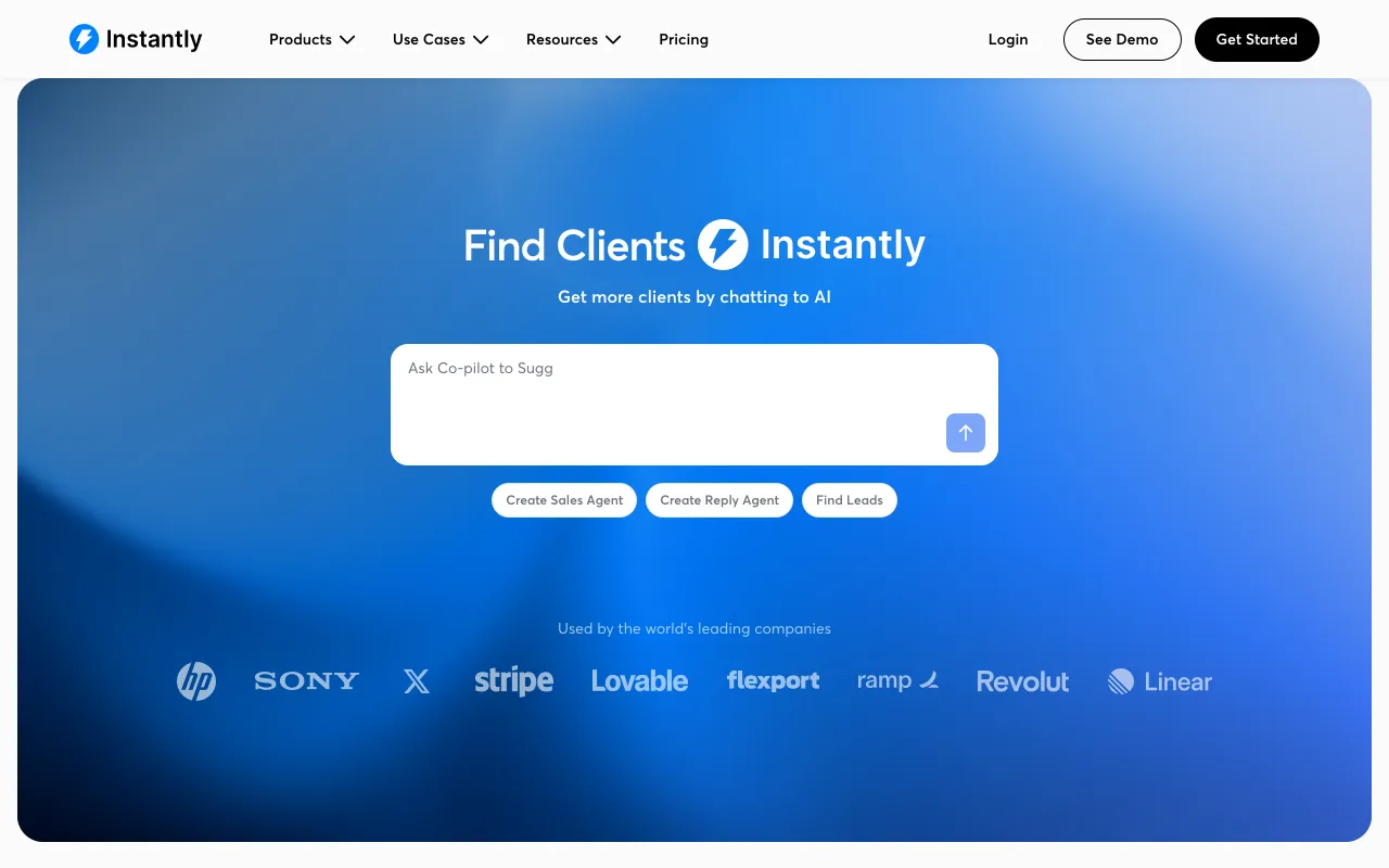 Instantly homepage, cold email outreach and deliverability platform