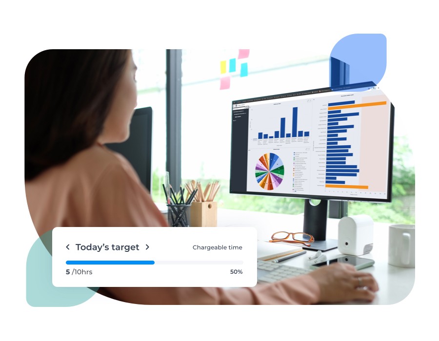 Legal professional reviewing a digital case reports in a case management system