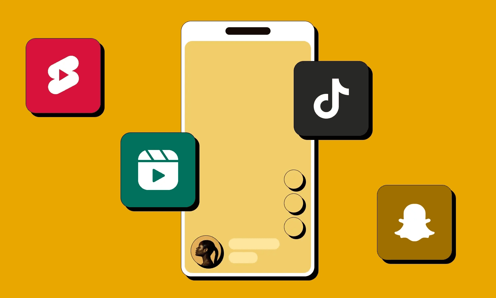 Smartphone surrounded by social media logos - How to Increase Video Engagement