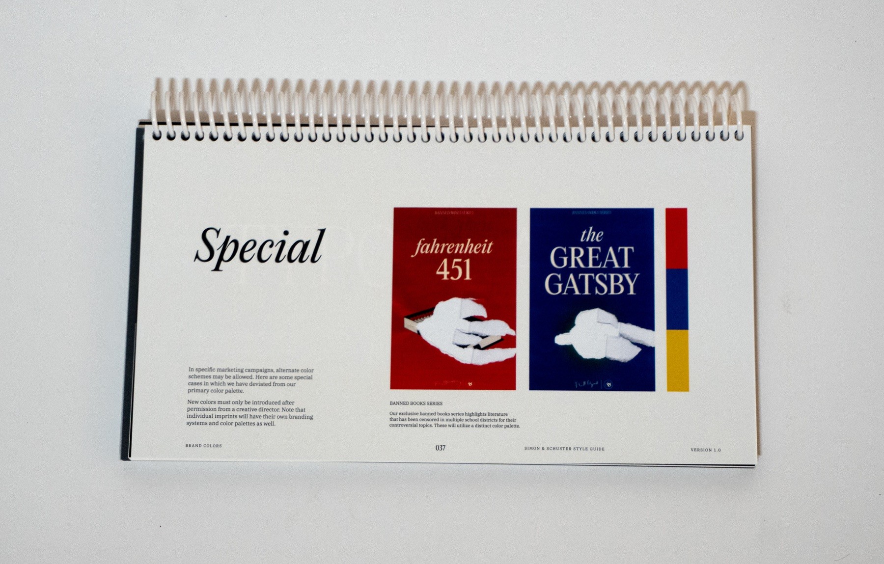 Simon & Schuster brand guidelines spread 36