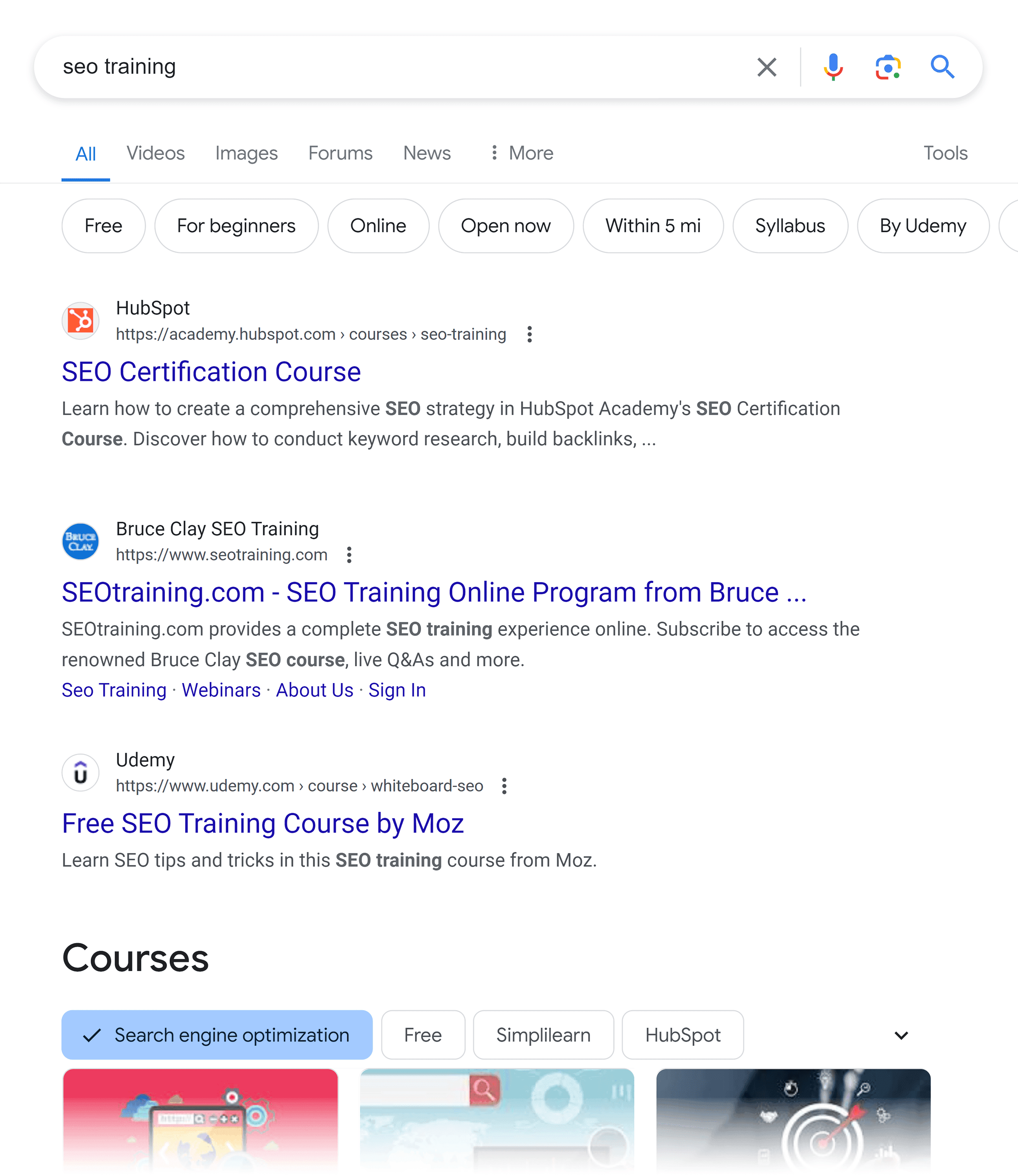 Google SERP – SEO Training