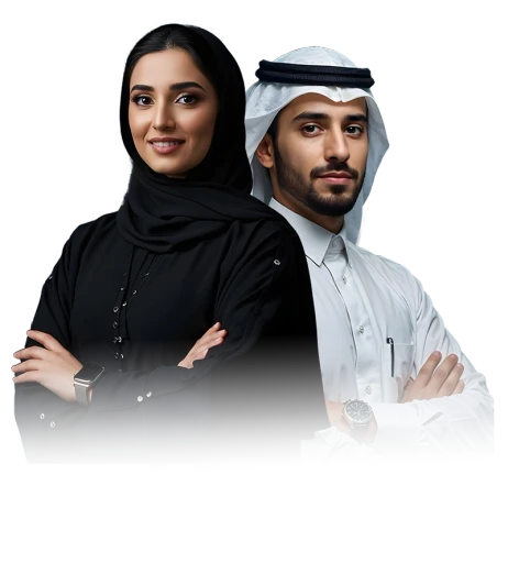 Abstract dark blue gradient background representing business growth in Saudi Arabia