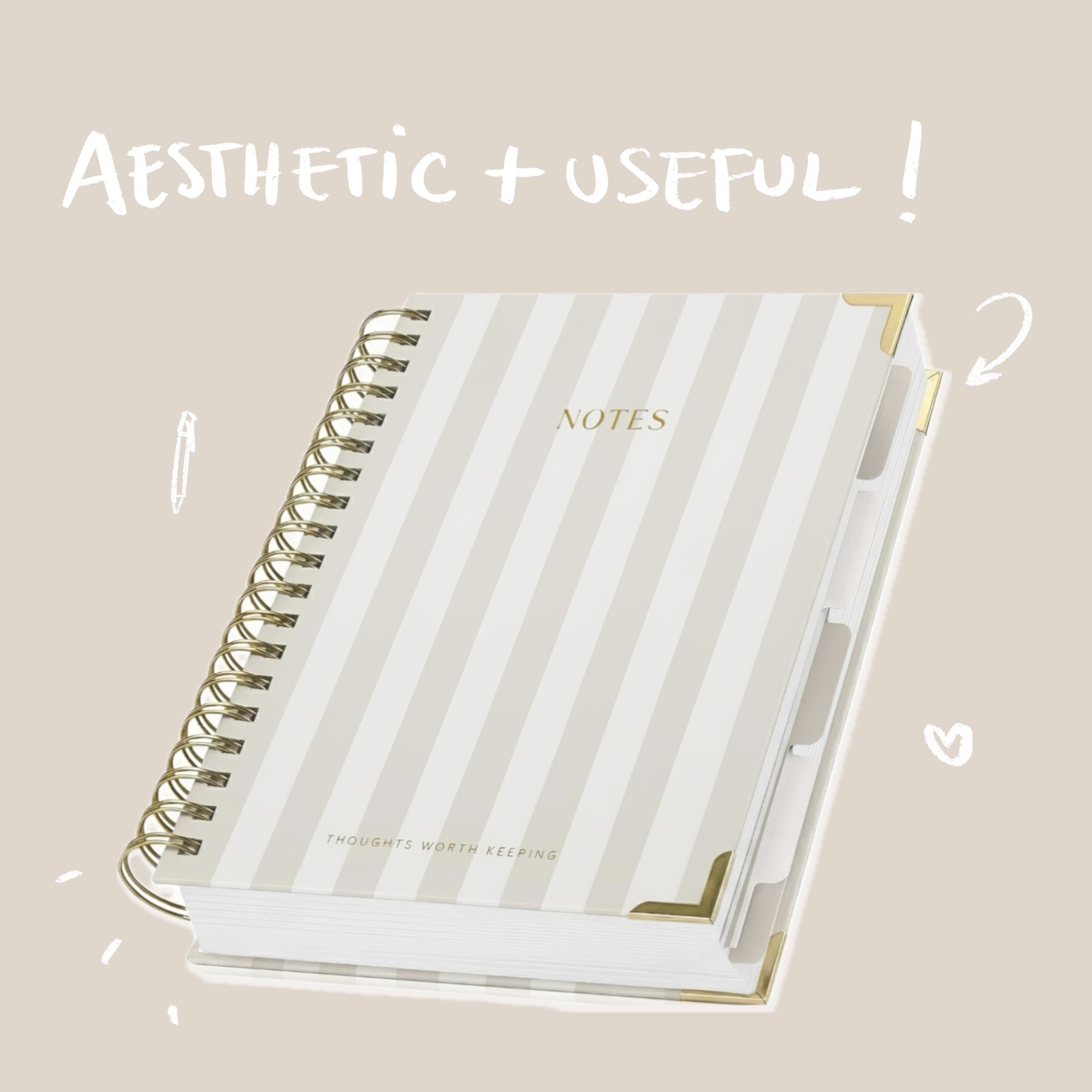 Cute notebook for girls who romanticize their life, perfect for journaling or planning, with a minimalistic and elegant design, ideal for stationery lovers.
