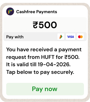Clean Cashfree WhatsApp payment widget