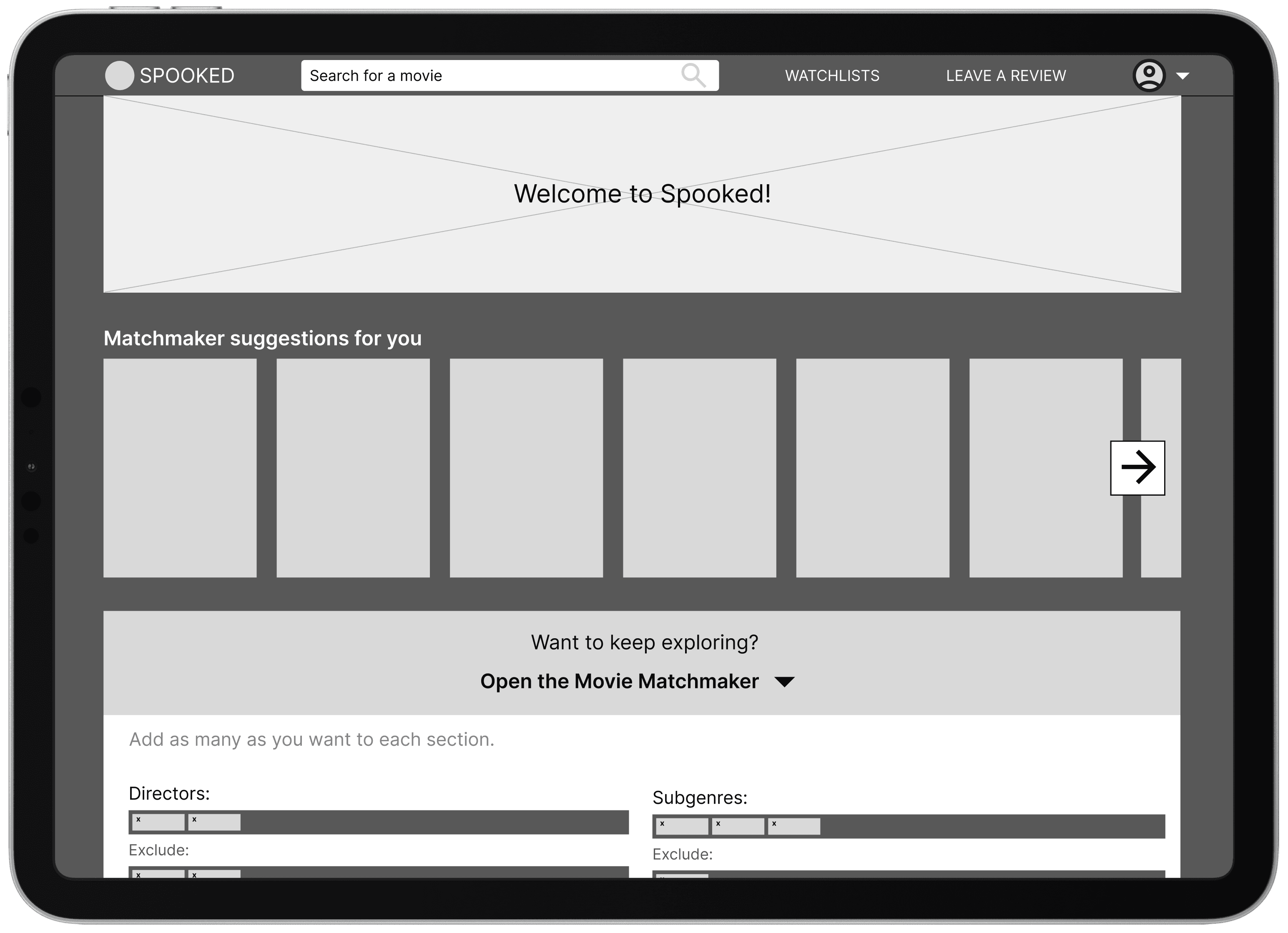 mid-fi desktop wireframe: landing page