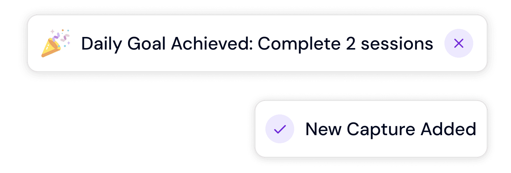 Image of the snackbar UI element used for brief confirmations and notifications.