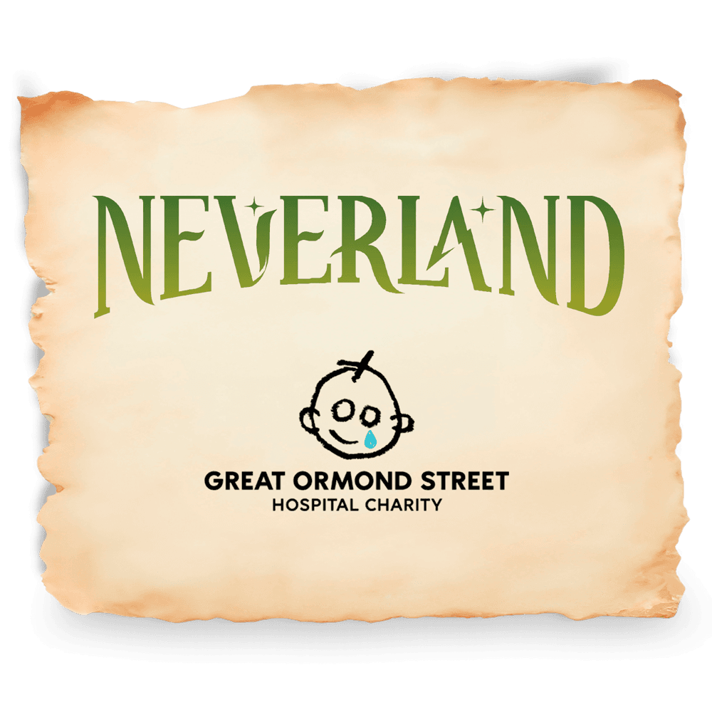 Neverland logo with Great Ormond Street Hospital Charity logo beneath.