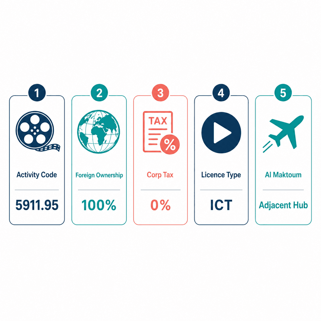 Infographic: Apply for a T.V Programs, Commercials & Visual Materials Production Business License in Dubai