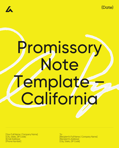 Promissory Note Template – California