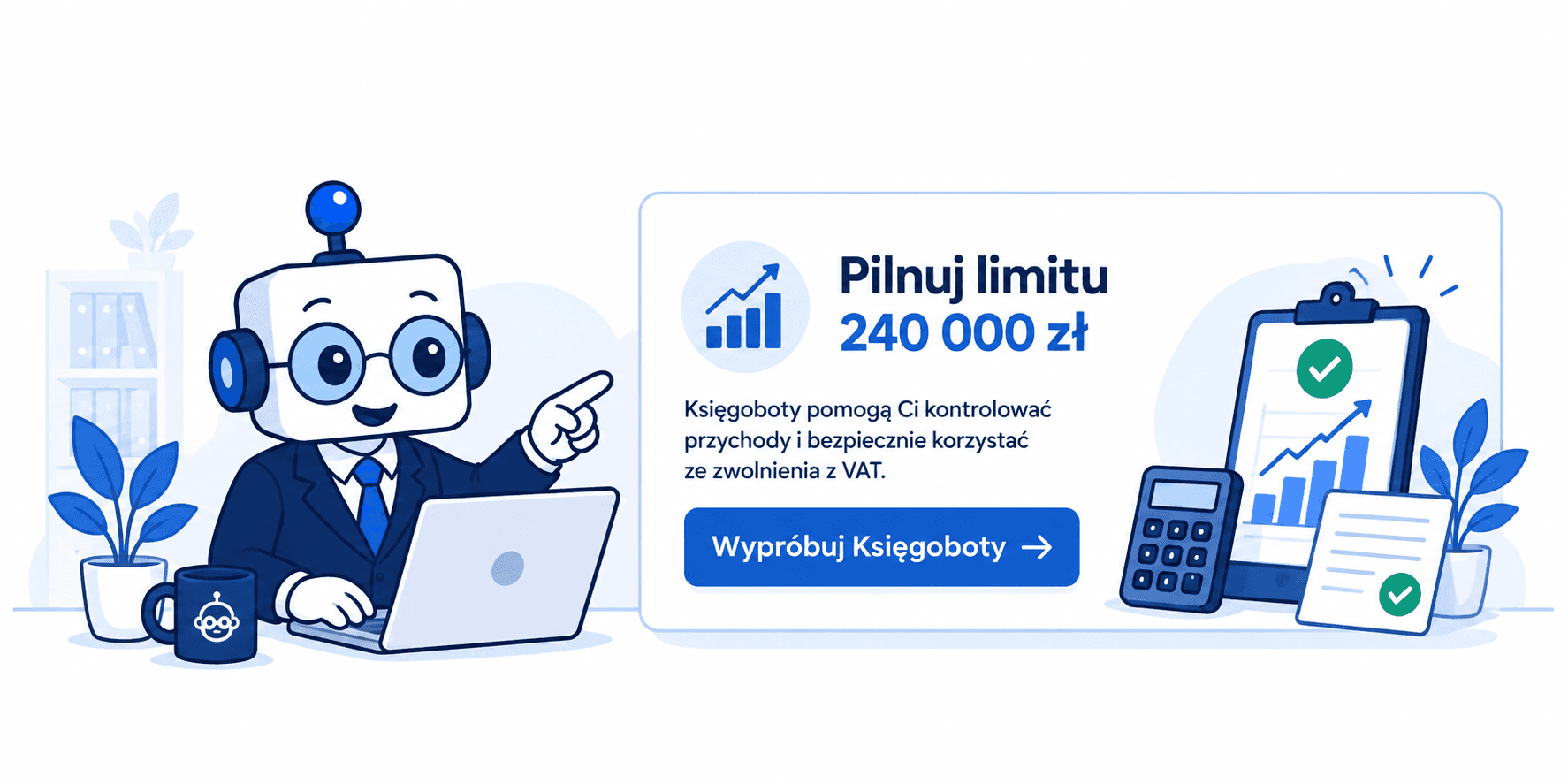 Monitorowanie limitu zwolnienia podmiotowego z VAT z pomocą Księgobotów.