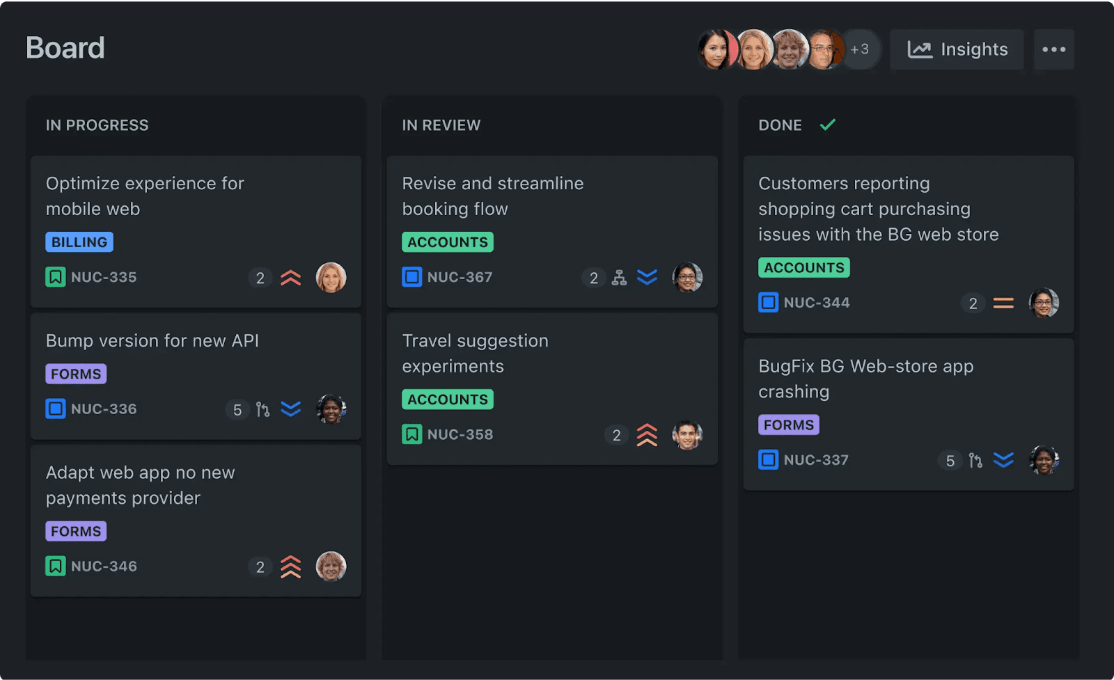 Jira's agile project management board