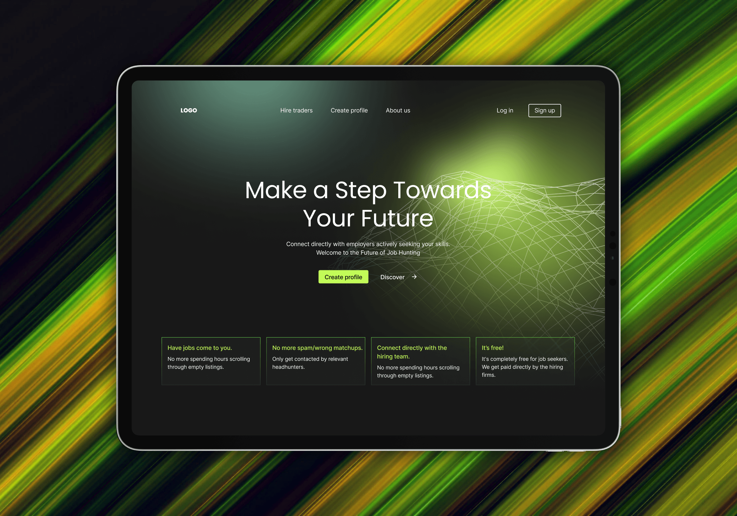 Project showcase tablet mockup