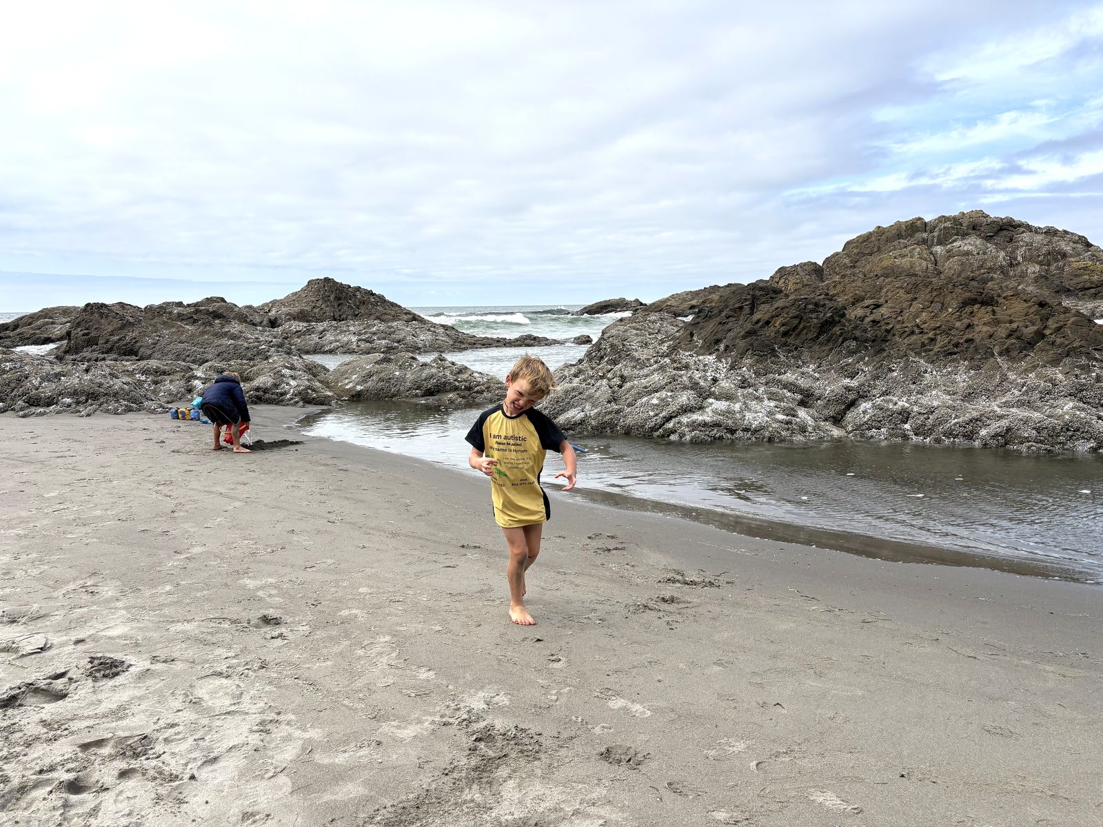Tide pooling among the rocks at Benson Beach