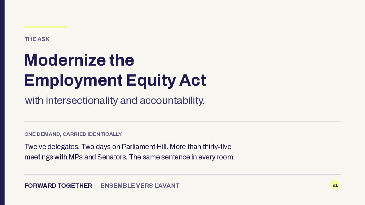 The Hill Days 2025 ask — modernize the Employment Equity Act with intersectionality and accountability
