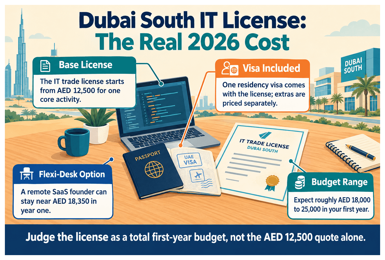 Infographic: What a Dubai South IT License Costs in 2026