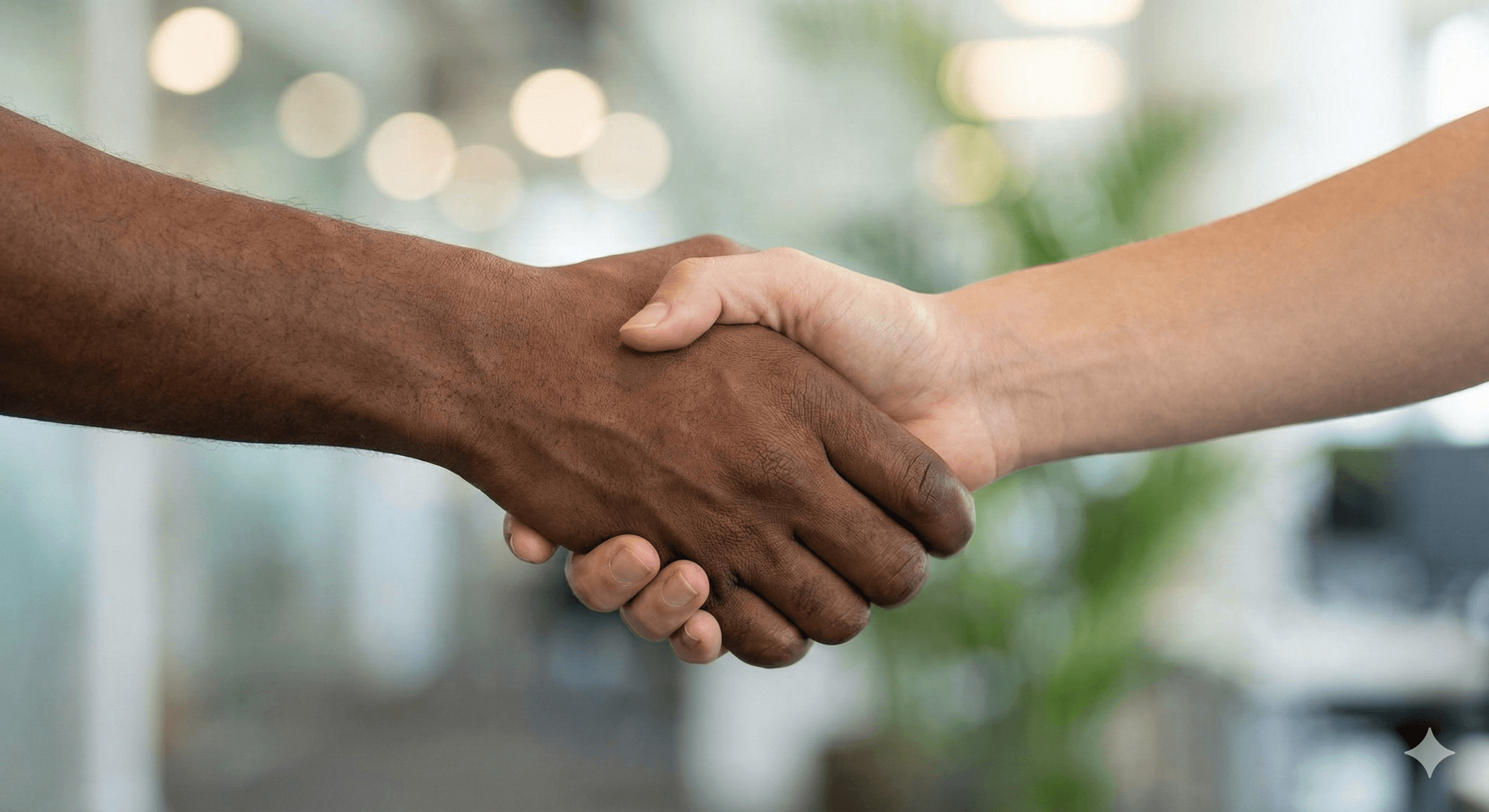 Two people shaking hands