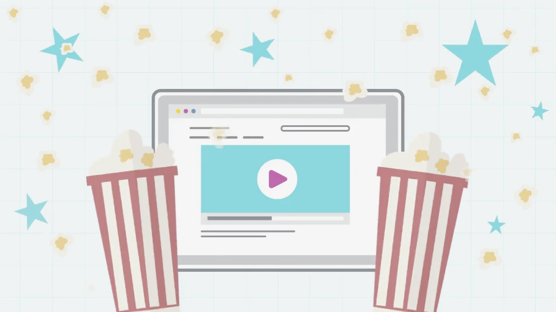 Popcorn and laptop