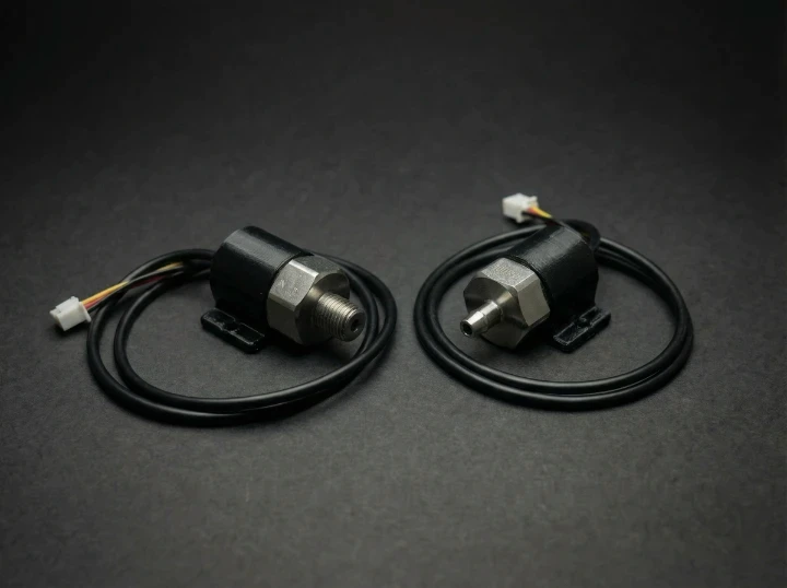 2 snímače tlaku oleje a paliva vedle sebe.