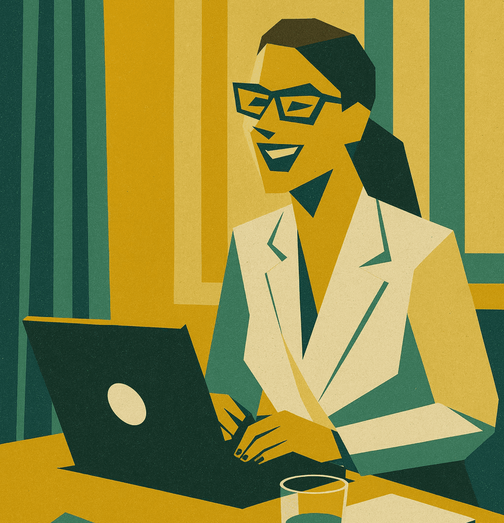 Aula moderna con una docente che parla davanti a un gruppo di adulti attenti, durante un corso di comunicazione e public speaking.