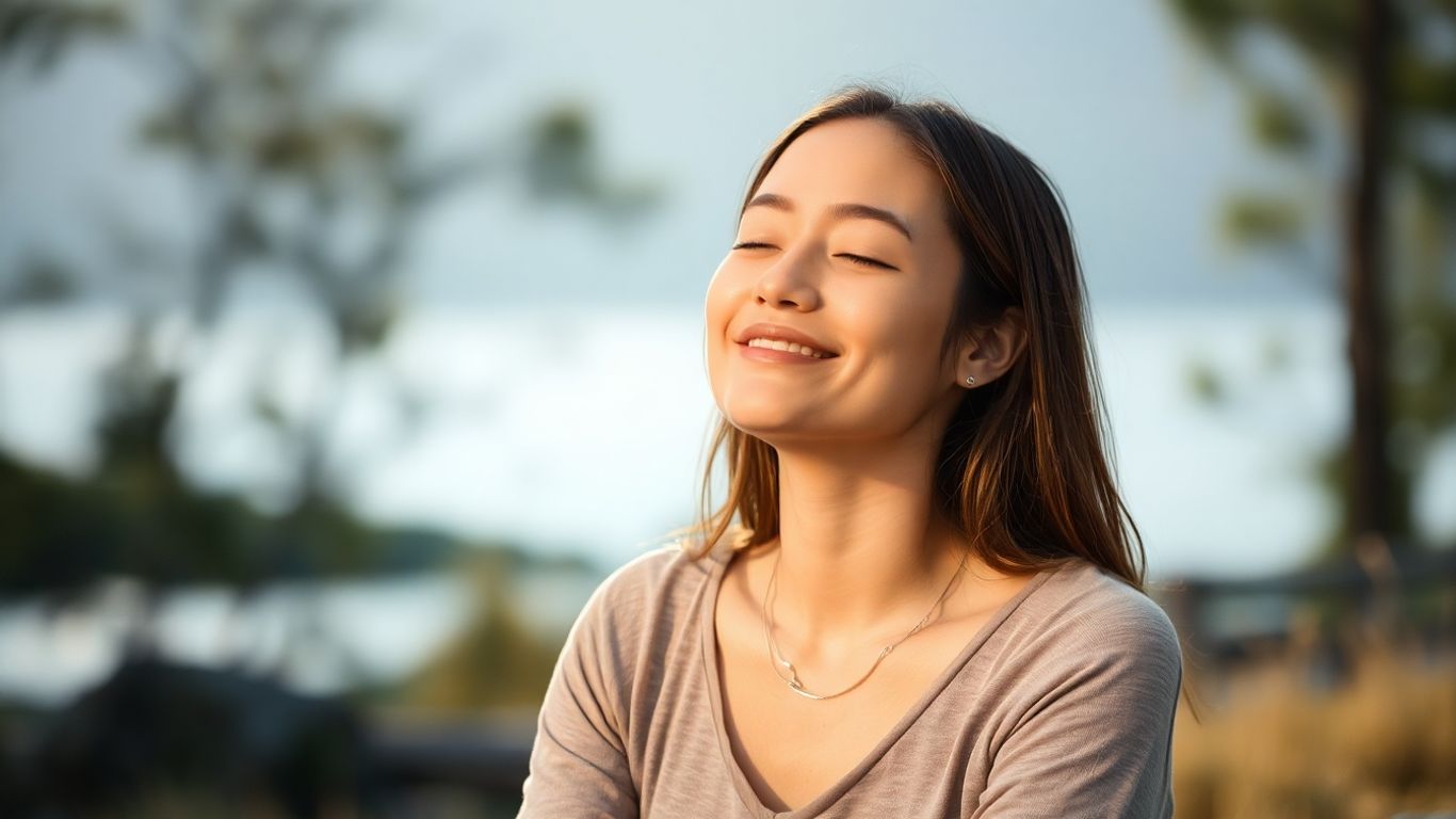 Person meditating in nature, embracing silence and peace.