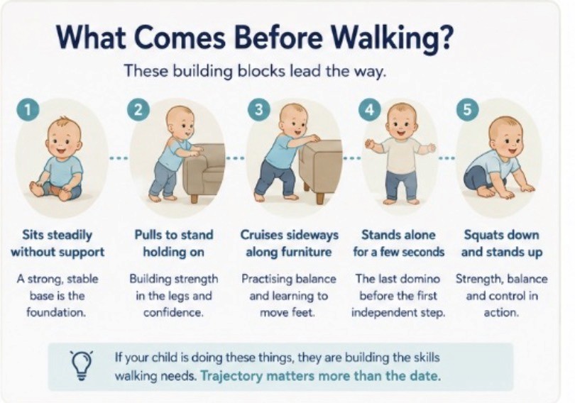 what comes before walking?