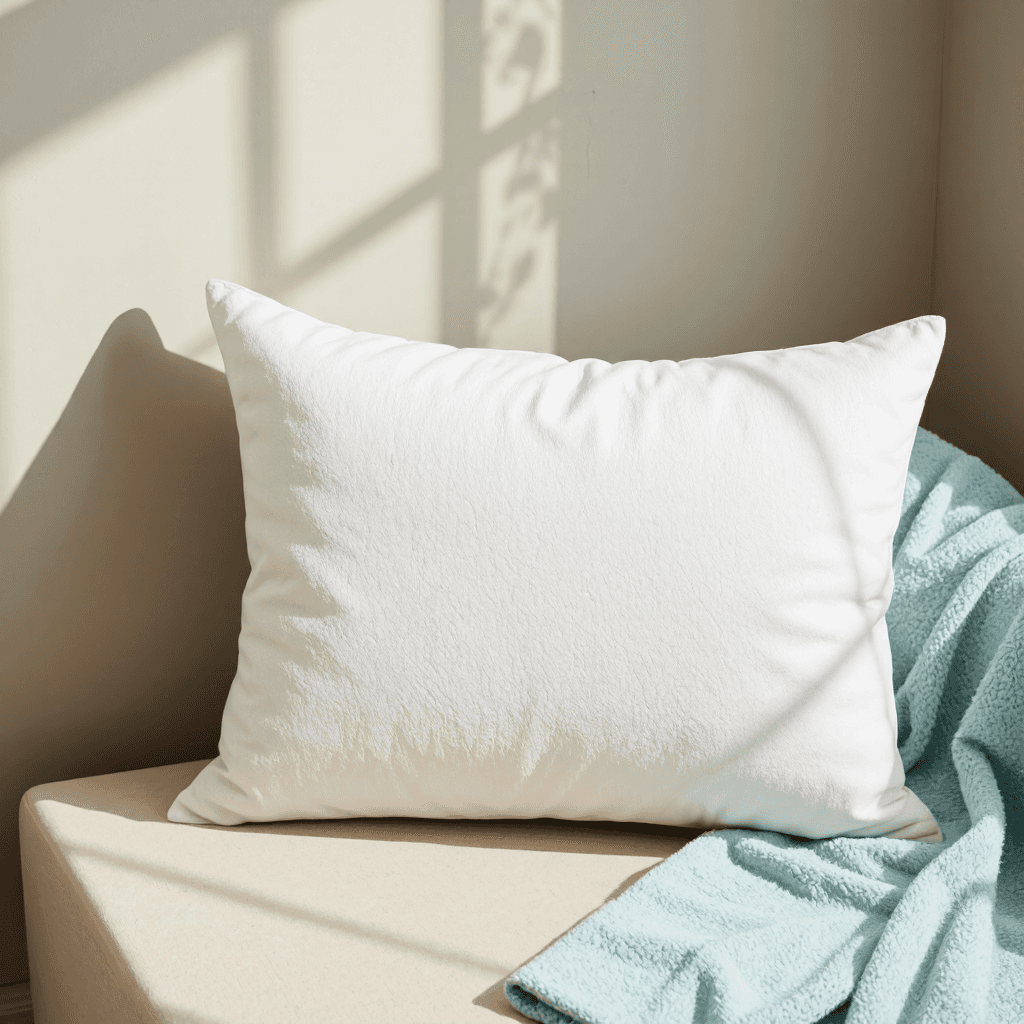 product photography of a rectangular pillow designed for comfort and support