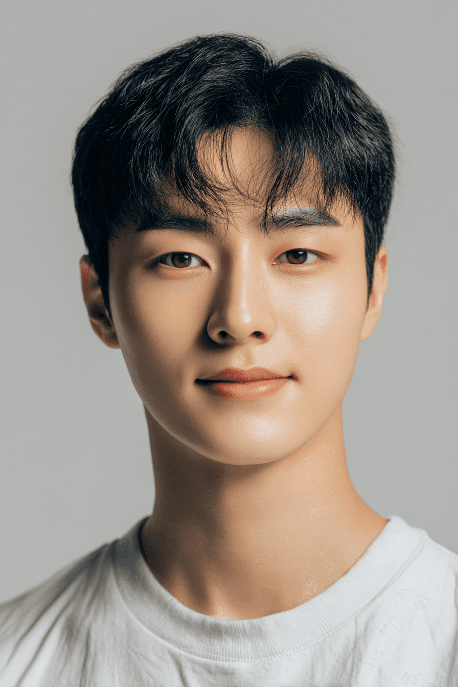 Profile portrait of a man in a white shirt against a light background