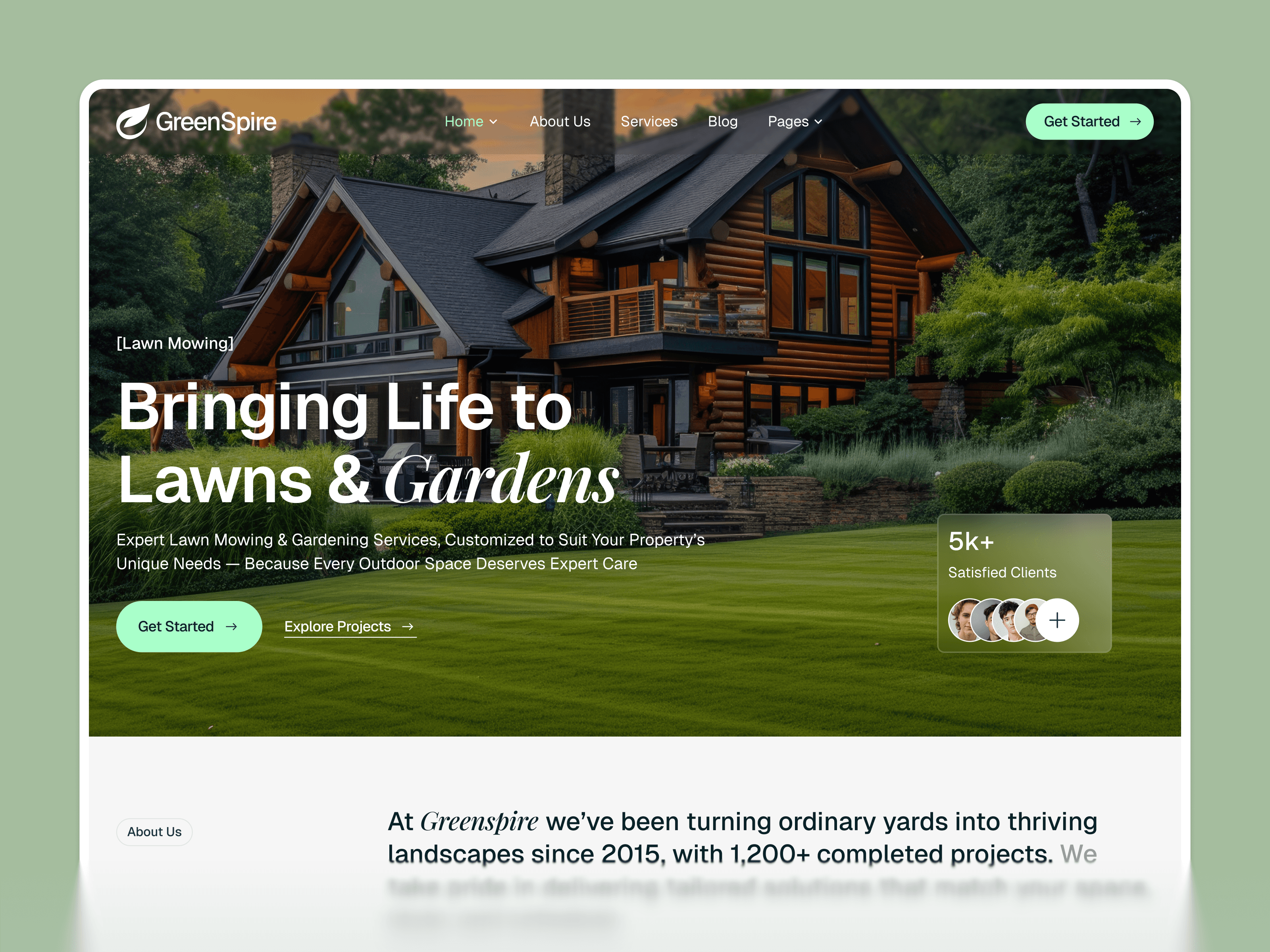 Framer landscaping template