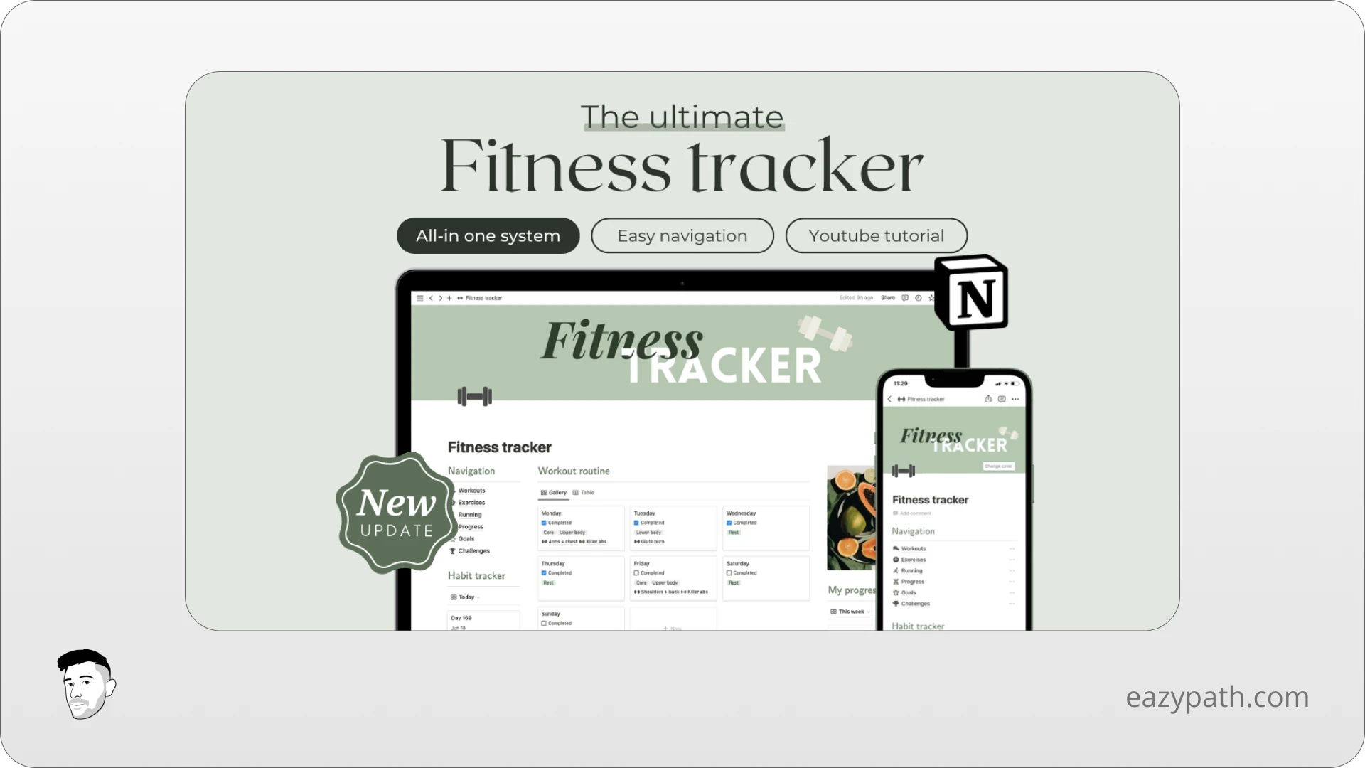Aesthetic Notion Fitness Tracker