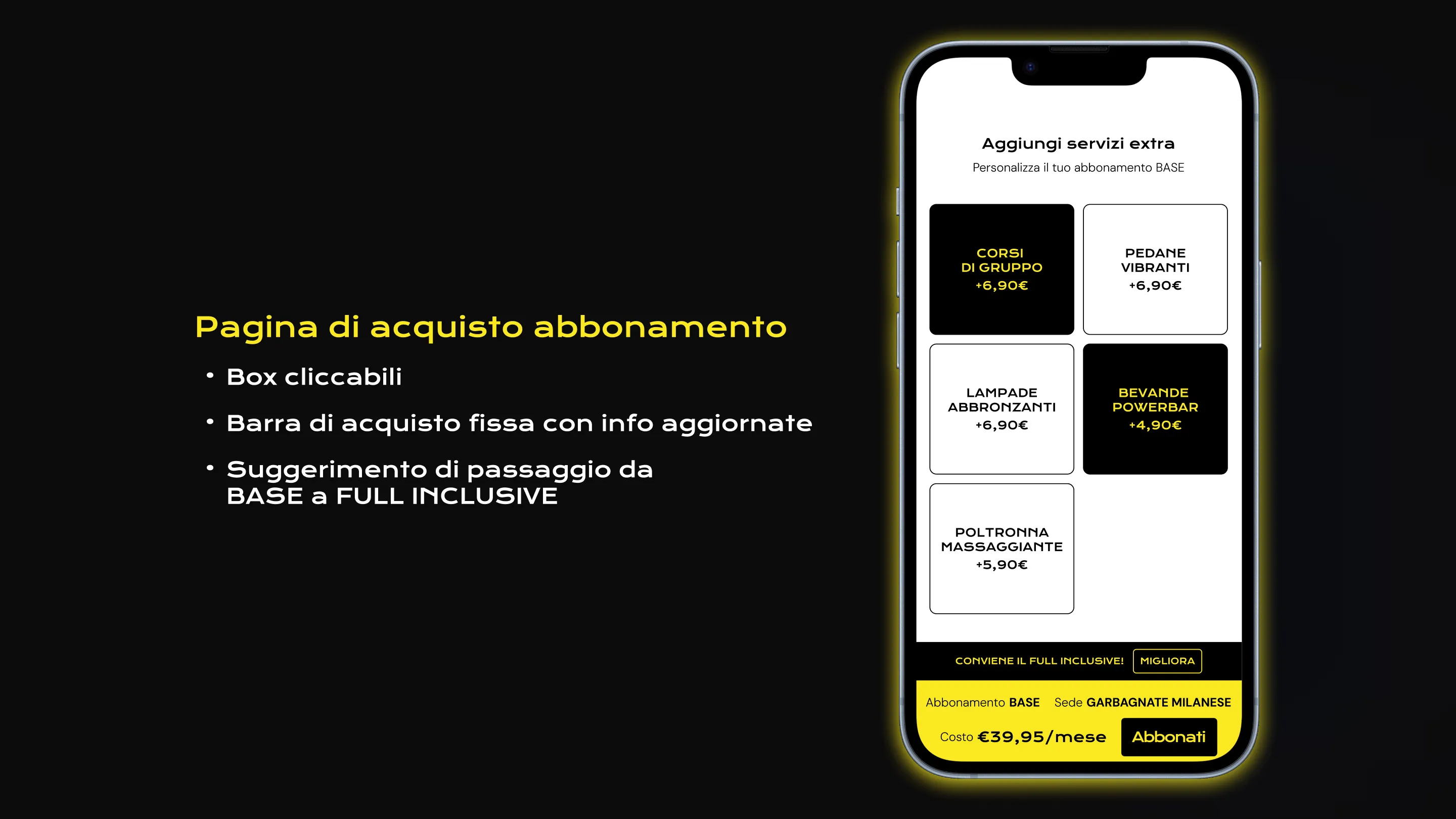 servizi extra nella scelta dell'abbonamento