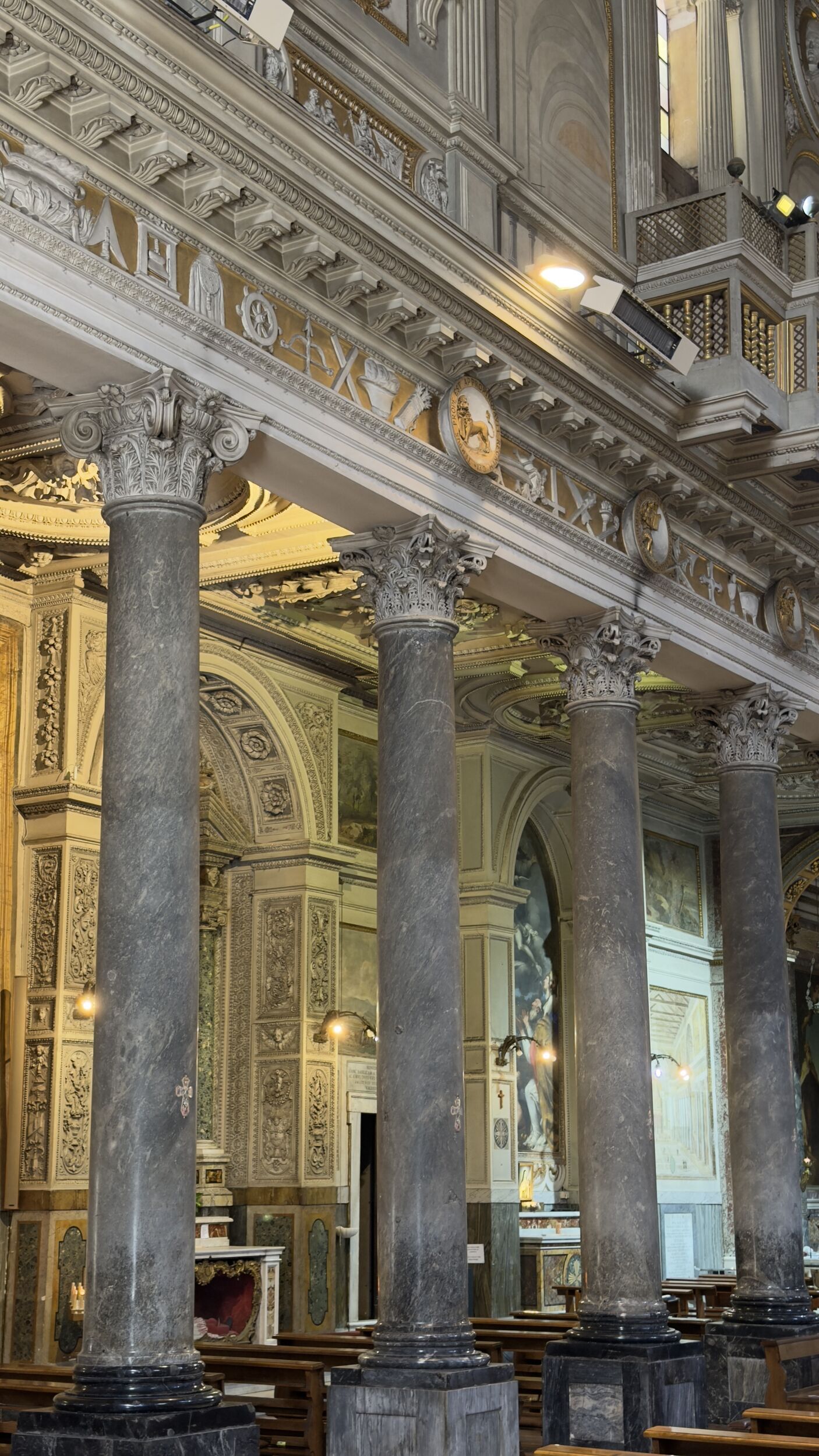 Filippo Gagliardi view of old St Peter's painted in San Martino ai Monti basilica, Rome