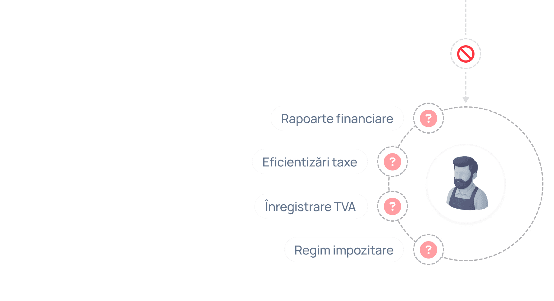 Schema grafica aratand cele 4 tipuri de probleme majore intalnite la unele firme de contabilitate