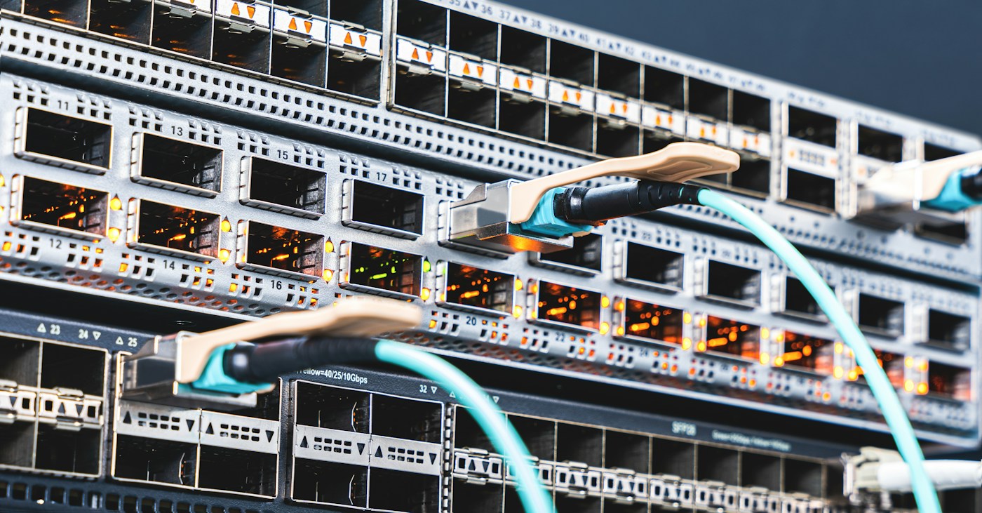 server racks with neatly organised cables in a data centre