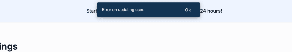 VidTao error when updating user