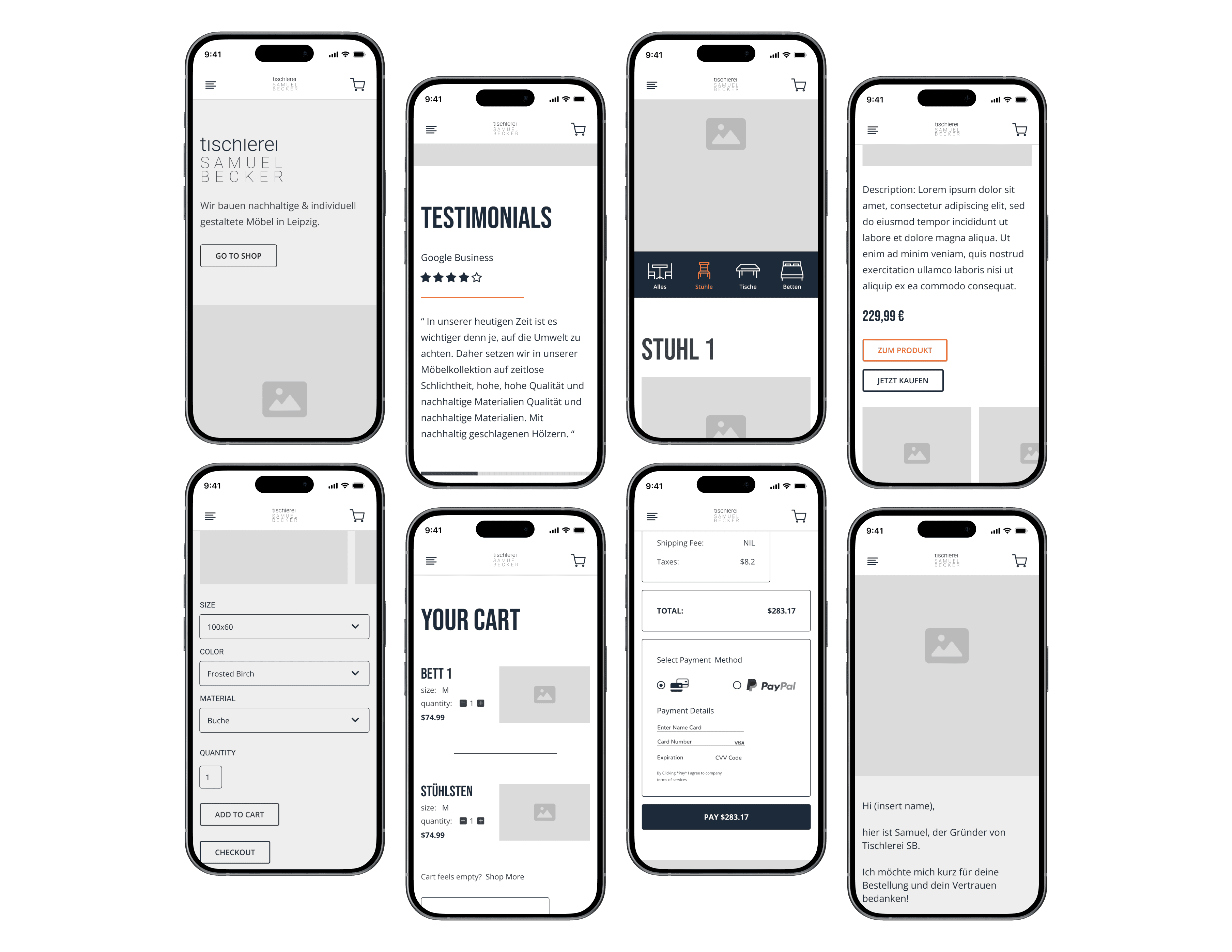 Design der Mid-Fi Prototypen