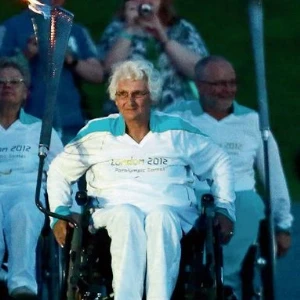 Customer in her SD Motion Assist at the paralympics torch ceremony