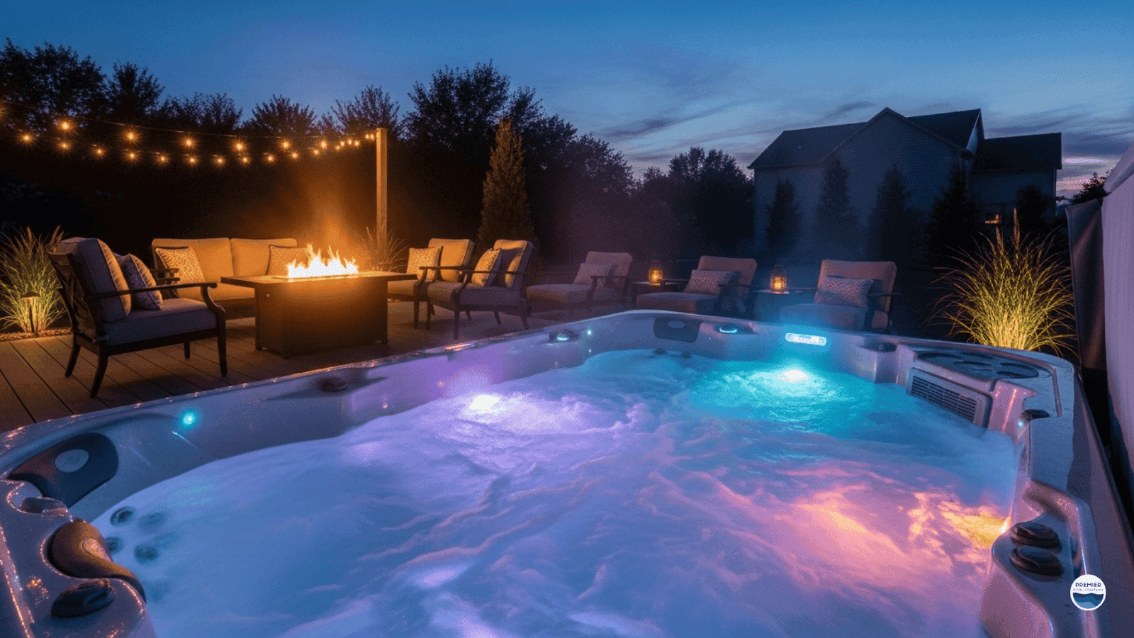 Luxury swim spa creating a relaxing backyard retreat for Ohio homeowners