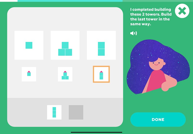 Adding elements: complete the tower using the same building pattern as with the others