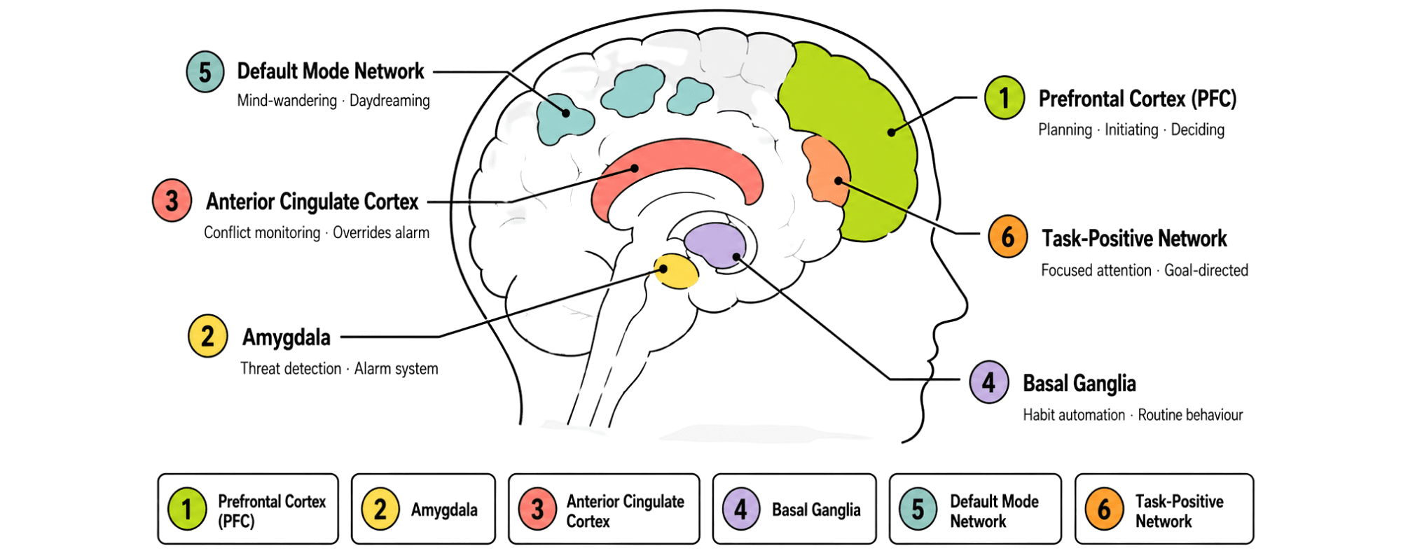 Brain's key regions