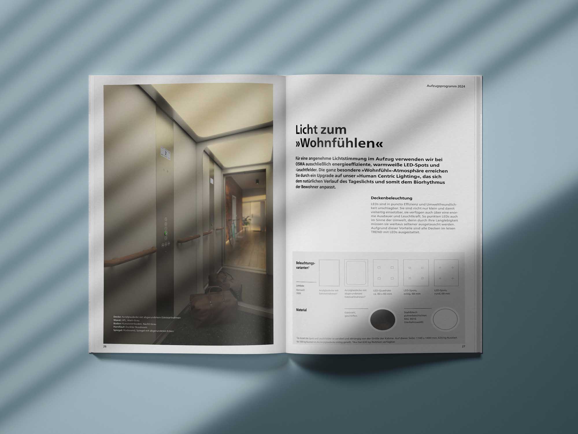 Produktseite im OSMA Katalog – technischer Aufbau mit Infografiken