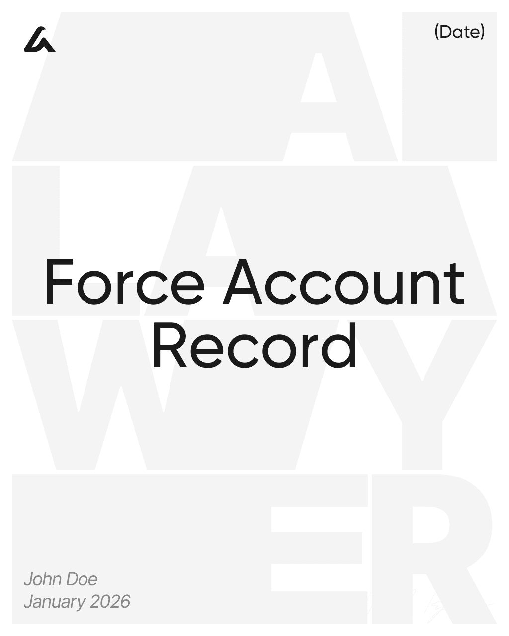 Force Account Record