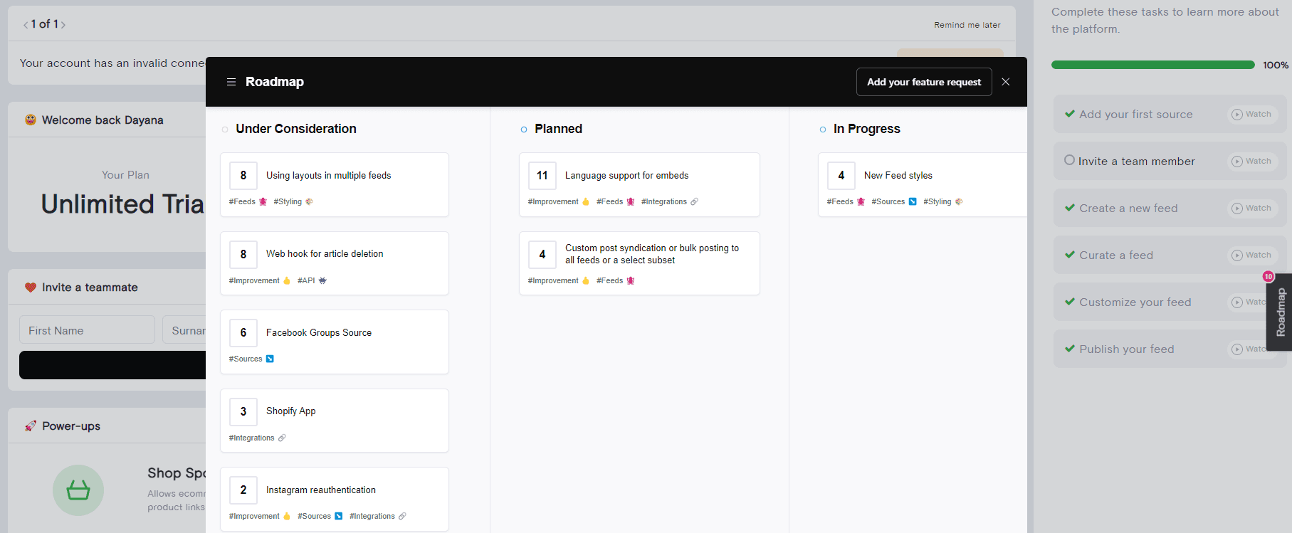 curator-roadmap-widget
