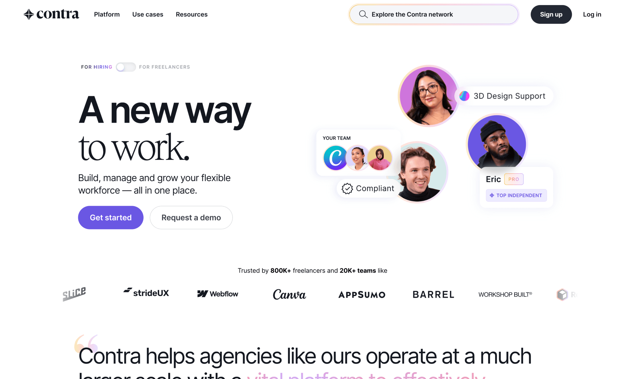 Screenshot of contra.com