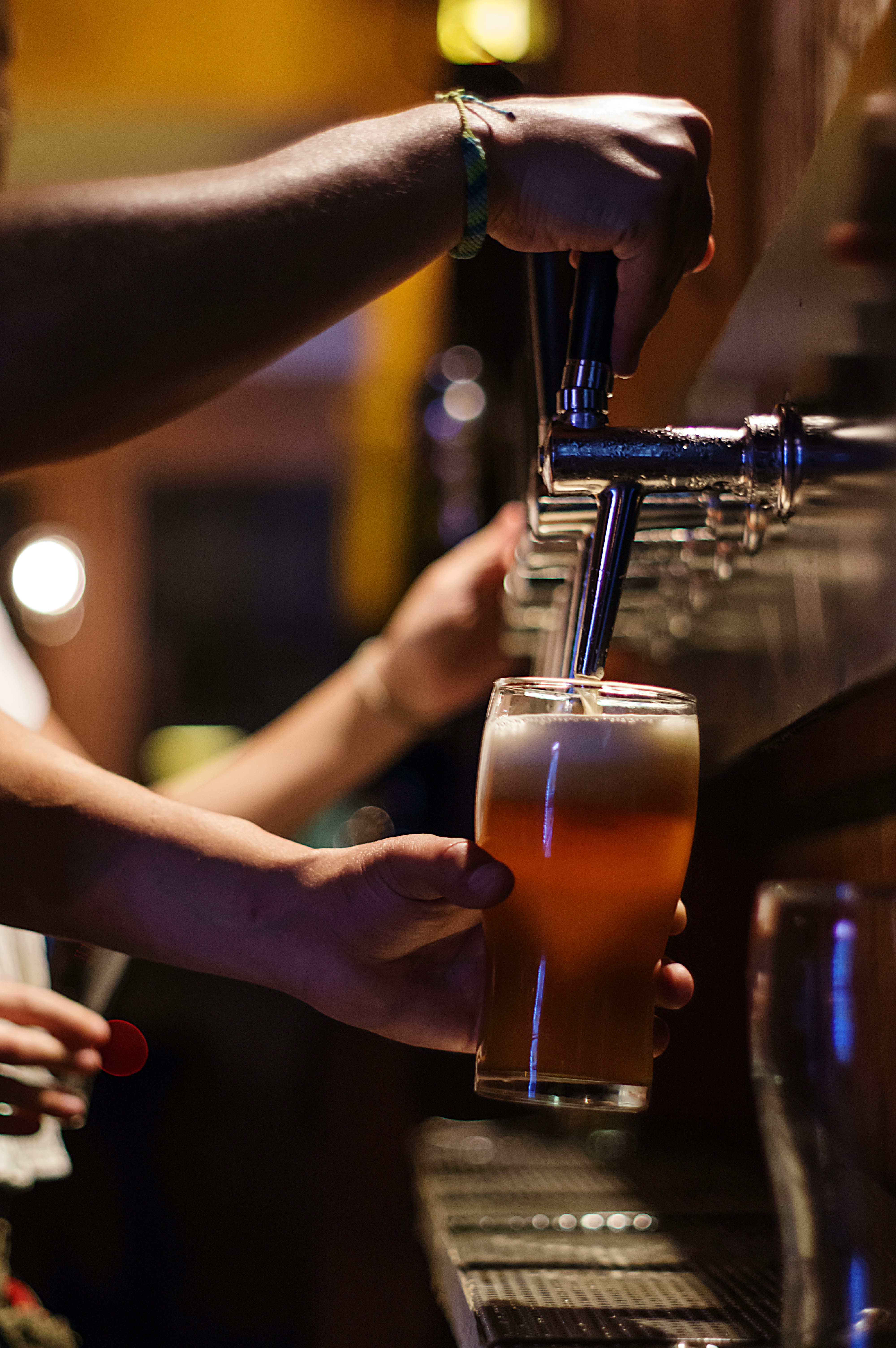 Bartender serving cocktail