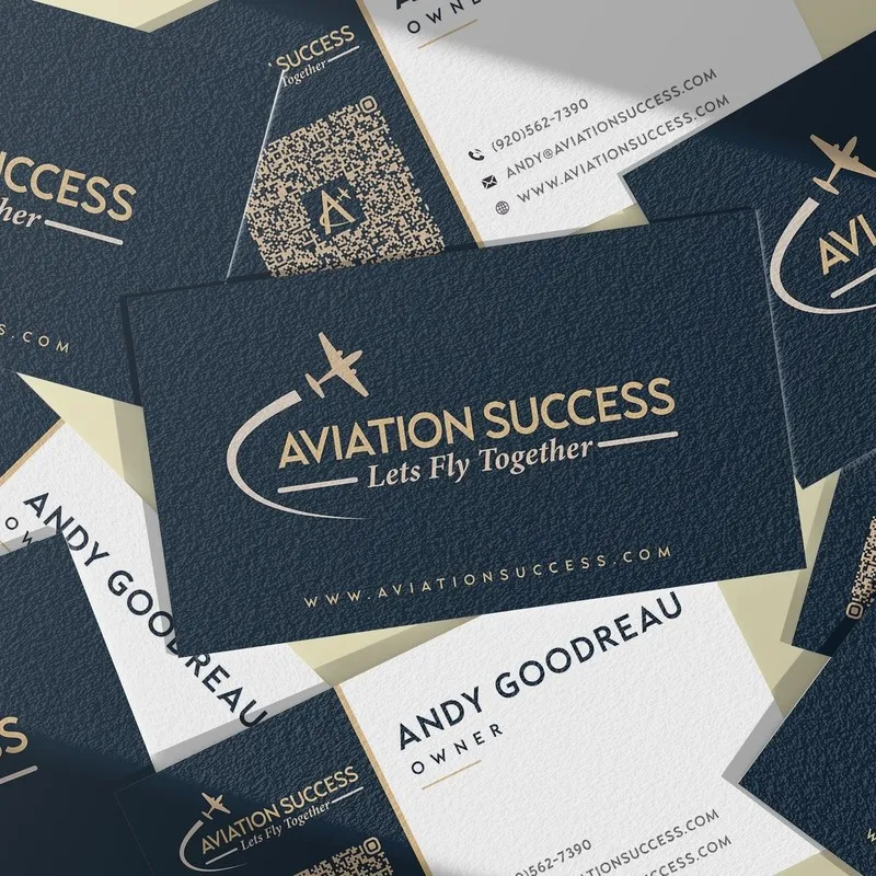 Design portfolio project showing Business cards with aviation theme designed by Jeffrey Hakim, showcasing UI/UX and graphic design skills. designed by Jeffrey Hakim